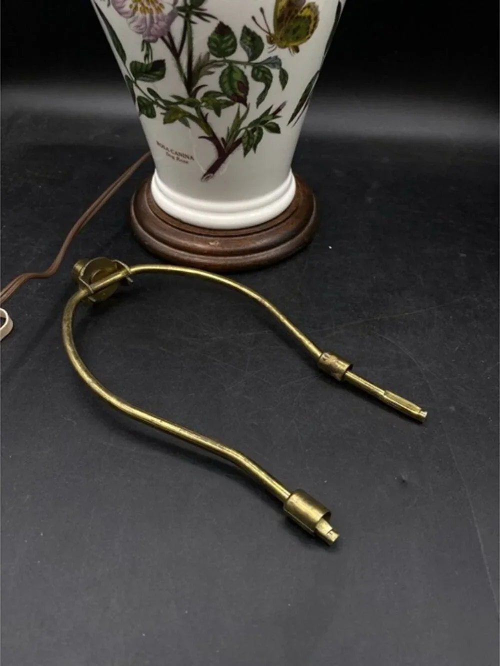 Portmeirion Botanic Garden Lamp Base Cage Rosa Canina Dog Rose Butterfly Flowers